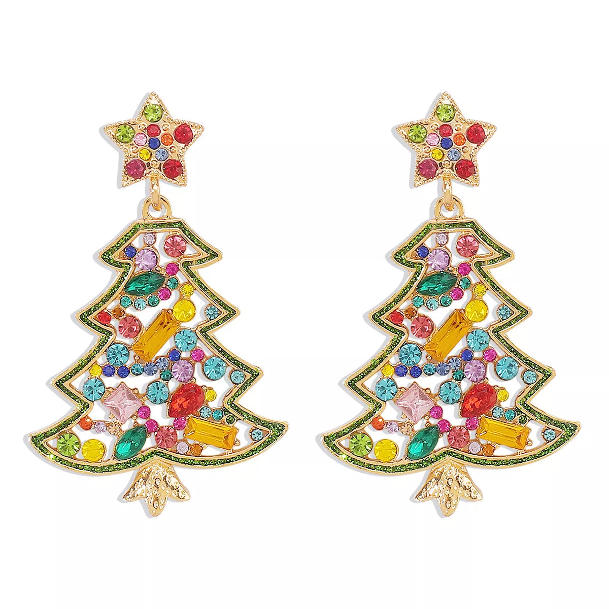 Christmas Tree Dangle Earrings - alternate earring view