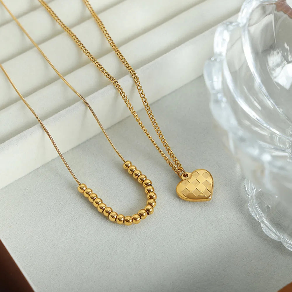 Heart Pendant Double-Lrayed Necklace - alternate necklace view