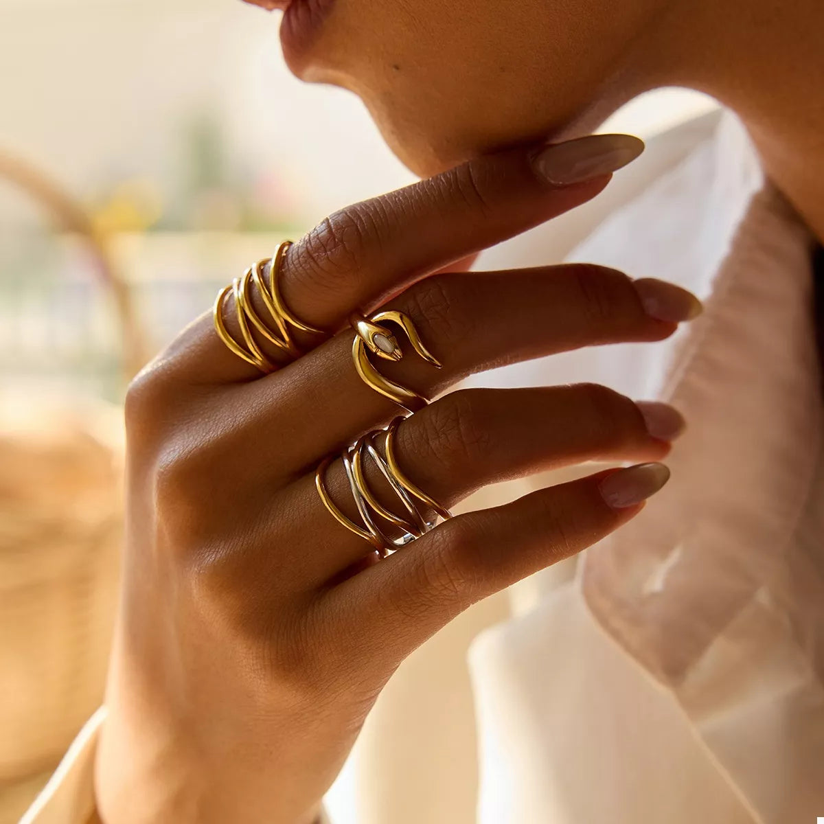 Two-Tone Open Ring - alternate ring view