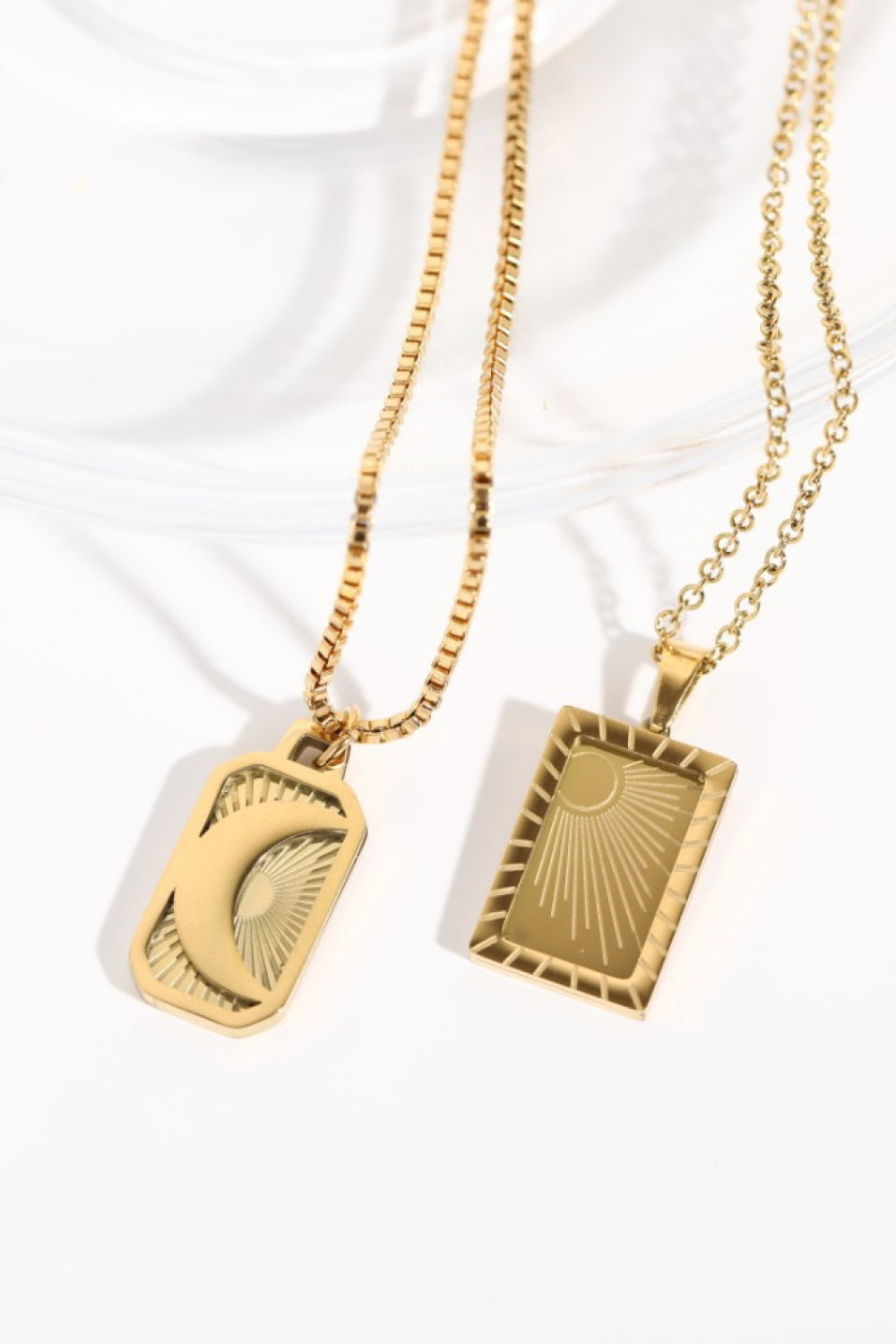 Stainless Steel 18K Gold-Plated Necklace in Sun - women's necklace