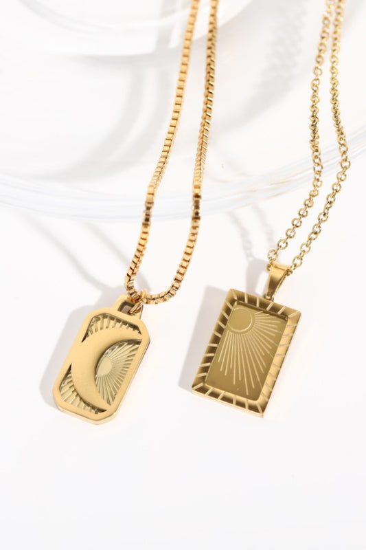 Stainless Steel 18K Gold-Plated Necklace in Sun - women's necklace