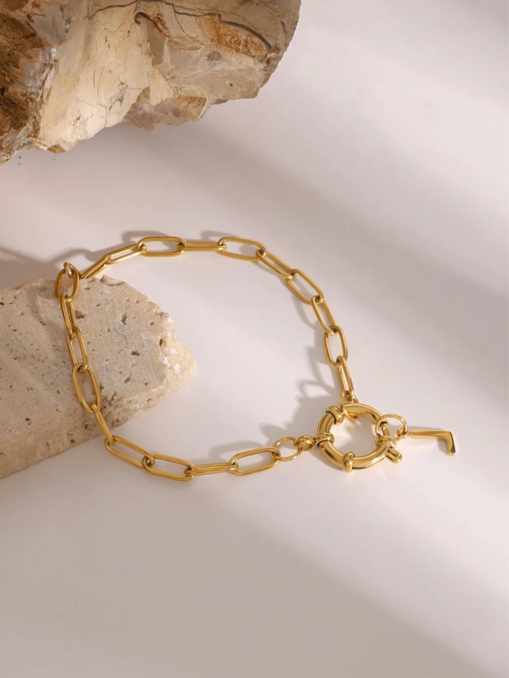 18K Gold-Plated Stainless Steel Letter L Bracelet - alternate jewelry view