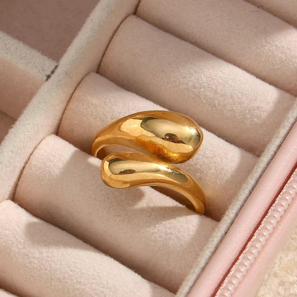 18K Gold-Plated Bypass Ring - alternate ring view