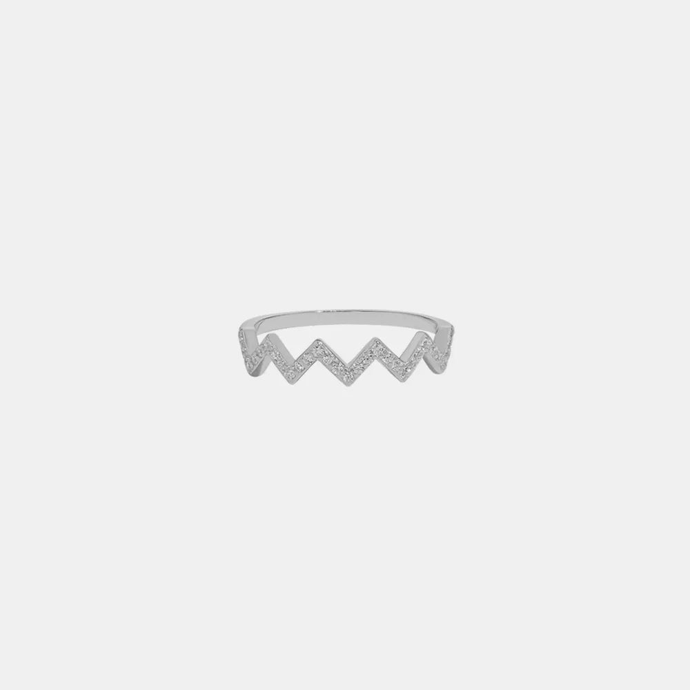 Wave Shape Sterling Silver Ring in Silver - women's ring