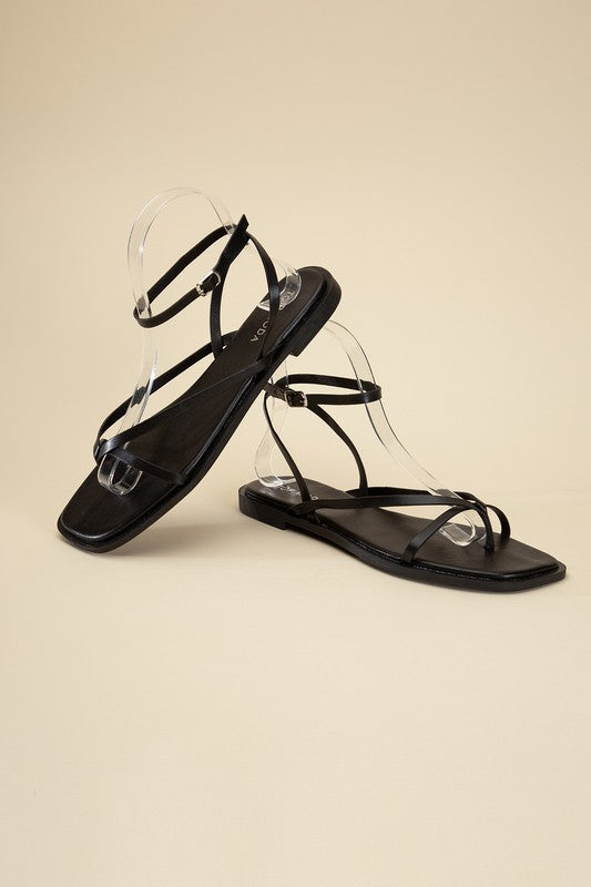 Ankle Strap Thong Flat Sandals