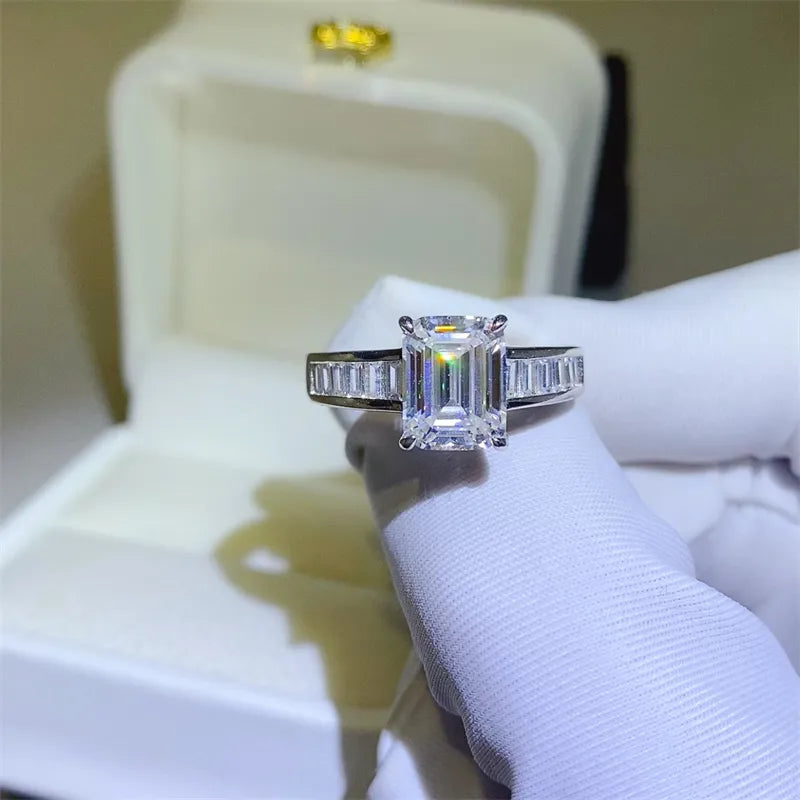 3 Carat Moissanite Sterling Silver Ring in Silver - women's ring