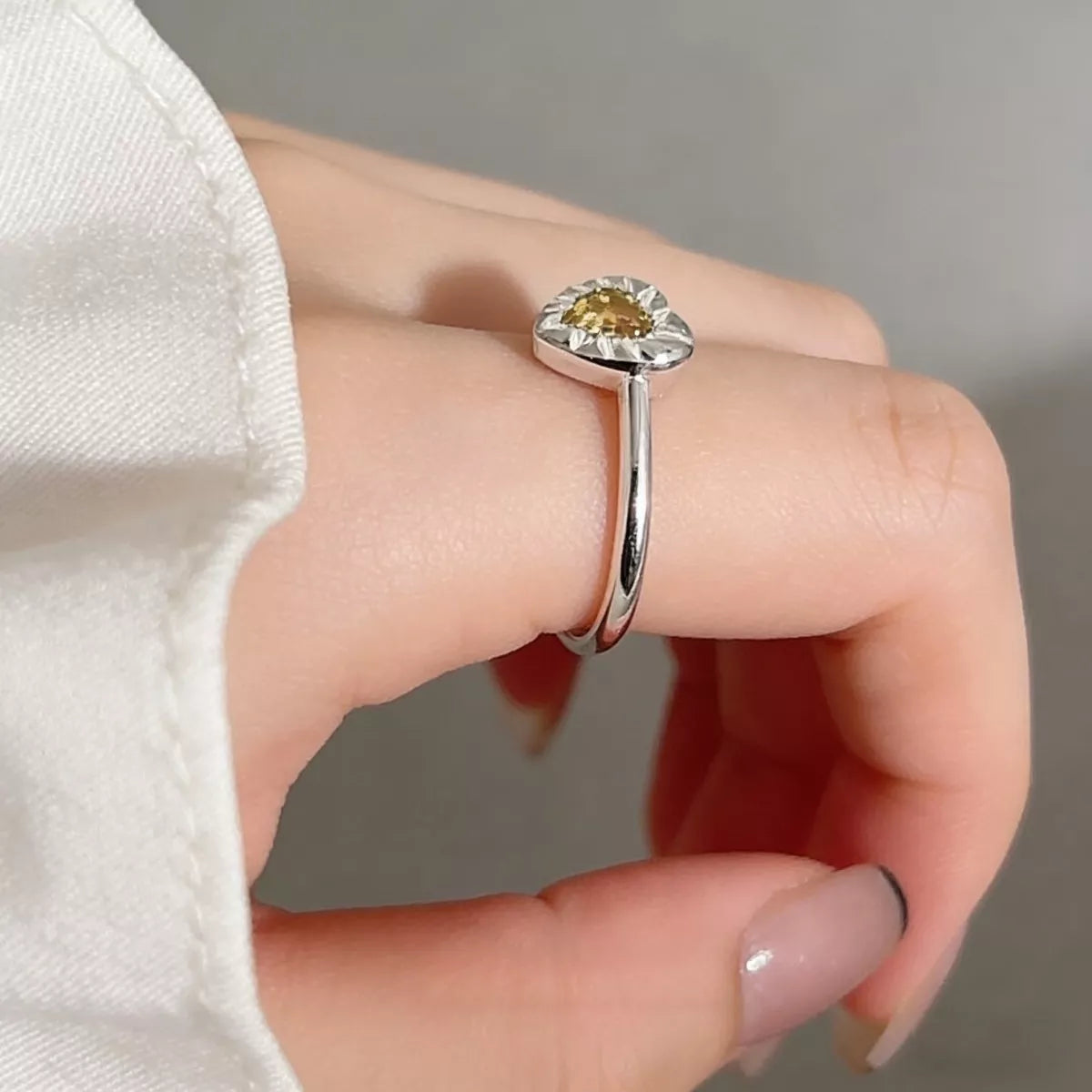 Heart-Shaped Open Ring - alternate ring view