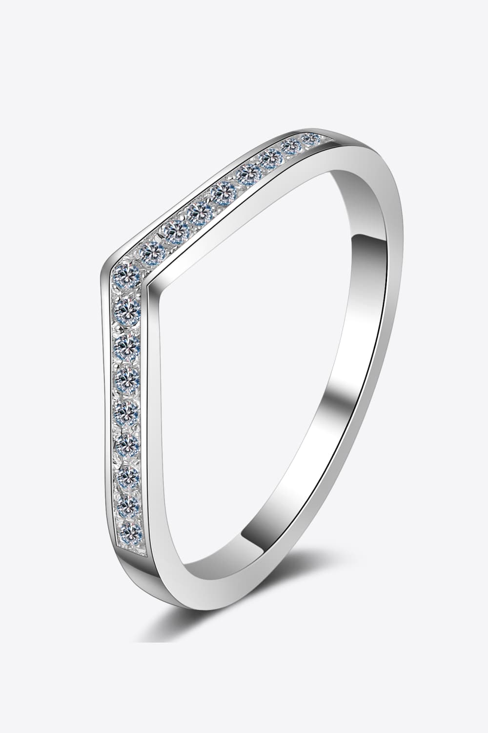 Minimalist Moissanite Rhodium-Plated Ring in Silver - women's ring