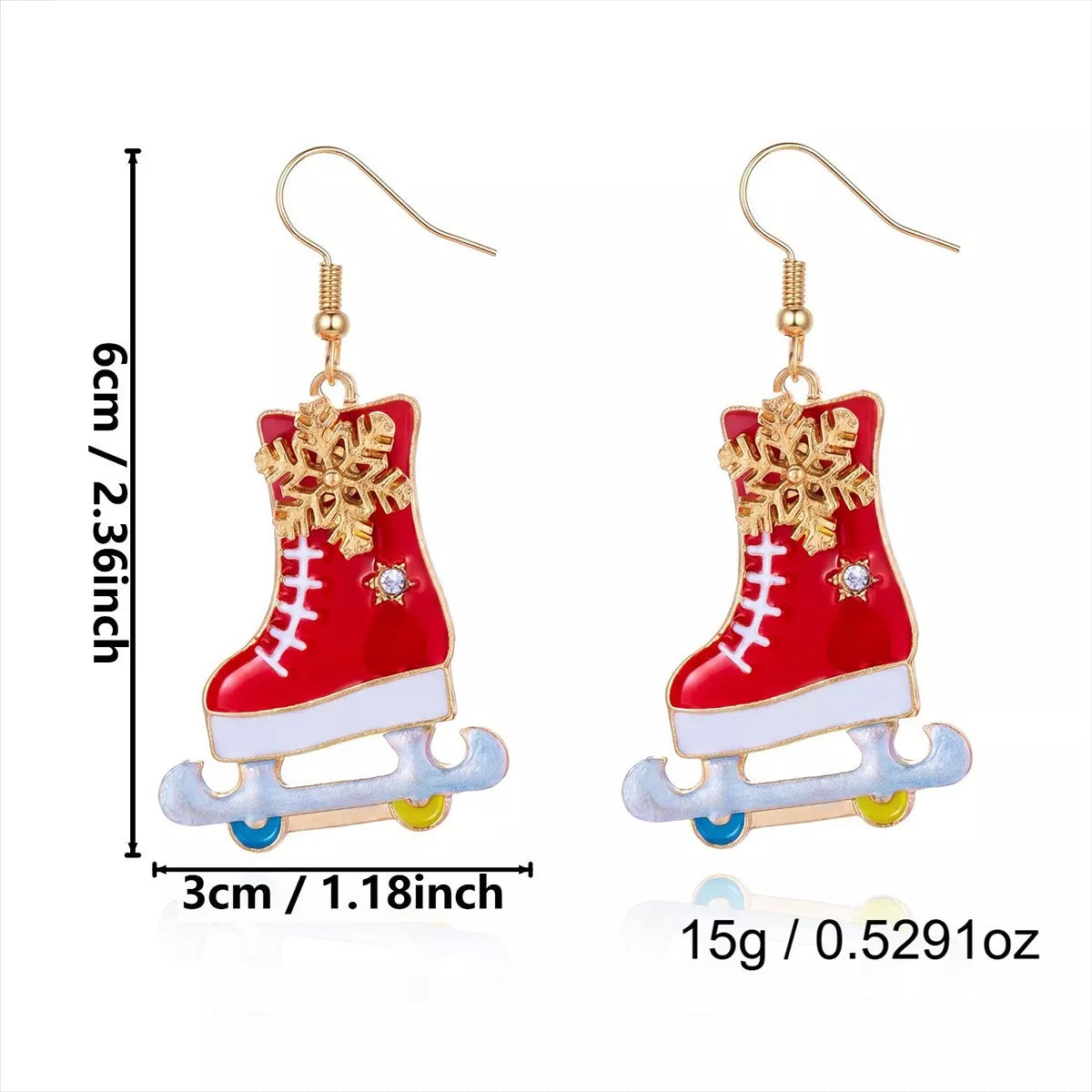 Christmas Rhinestone Earrings - alternate earring view