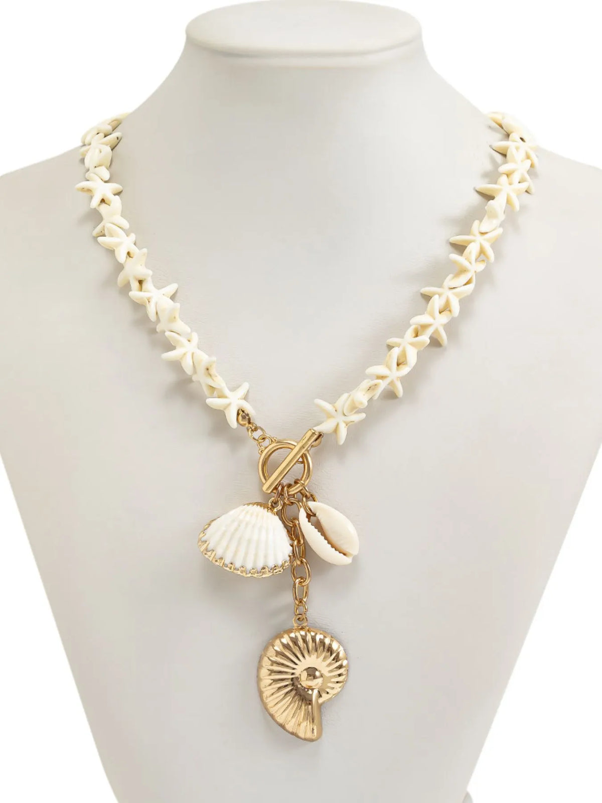 Starfish Shell Pendant Necklace - alternate necklace view