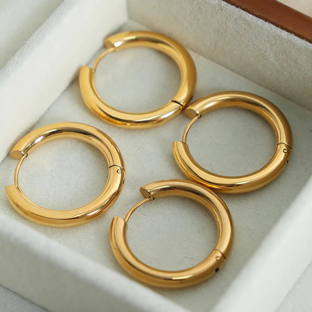 18K Gold-Plated Huggie Earrings - alternate earring view