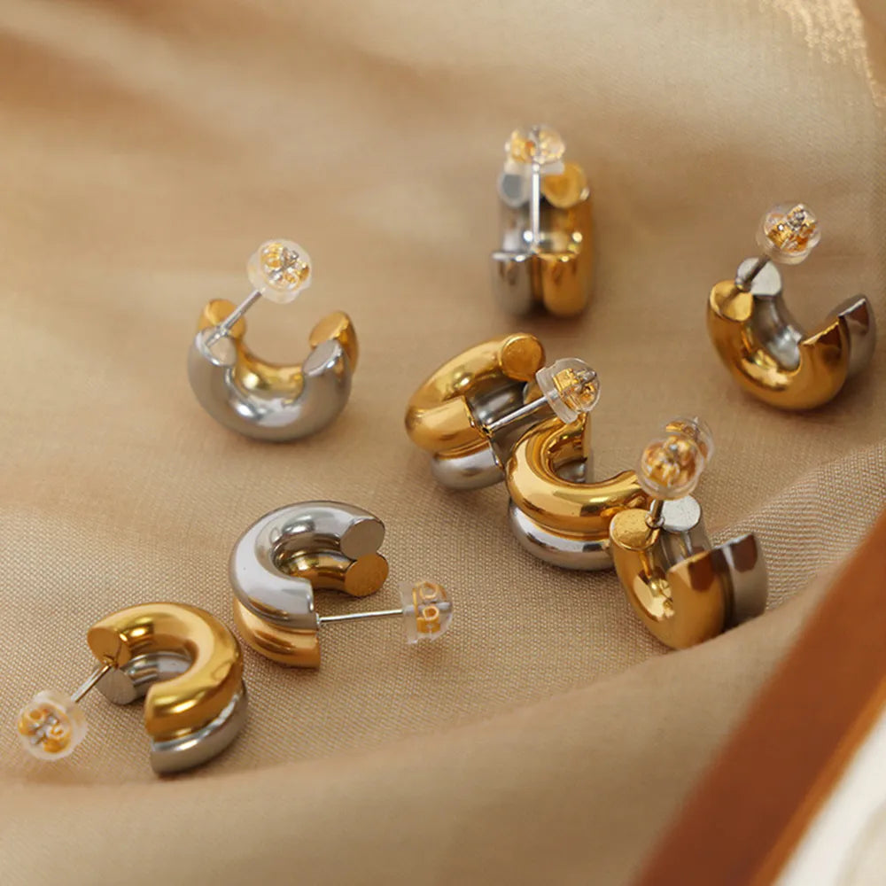 18K Gold-Plated C-Hoop Earrings - alternate earring view