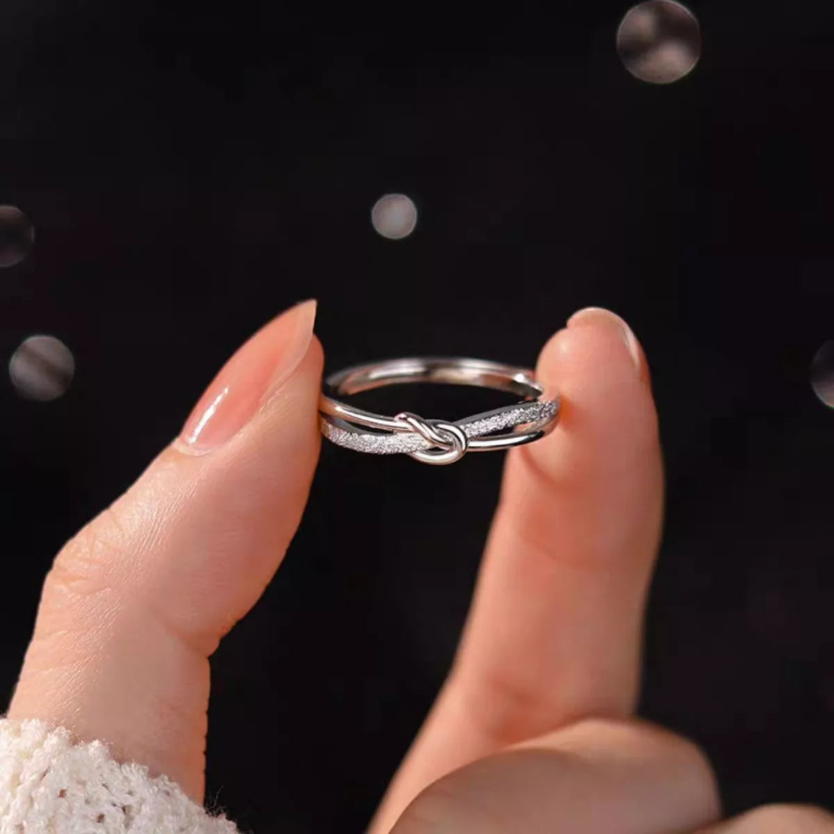Sterling Silver Knot Ring - alternate ring view