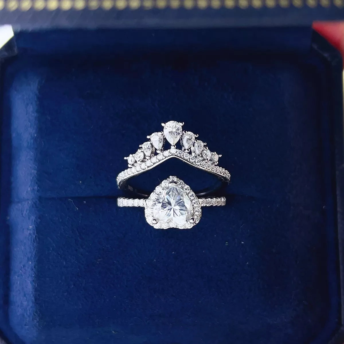 2 Carat Sterling Silver Moissanite Ring Set in Silver - women's ring