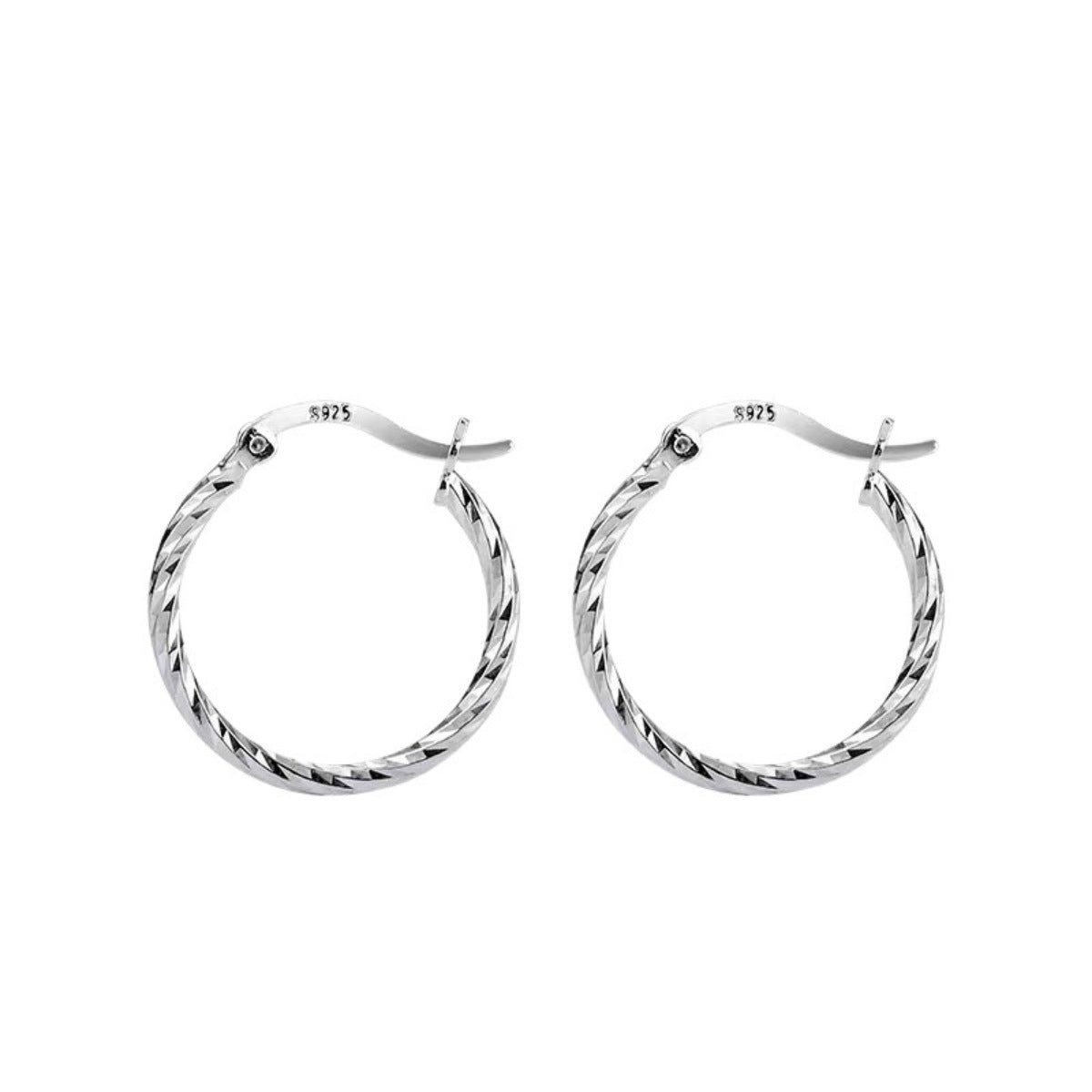 Sterling Silver Hoop Earrings - alternate earring view
