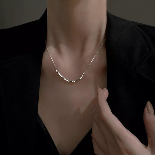 Sterling Silver Cube Necklace - alternate necklace view