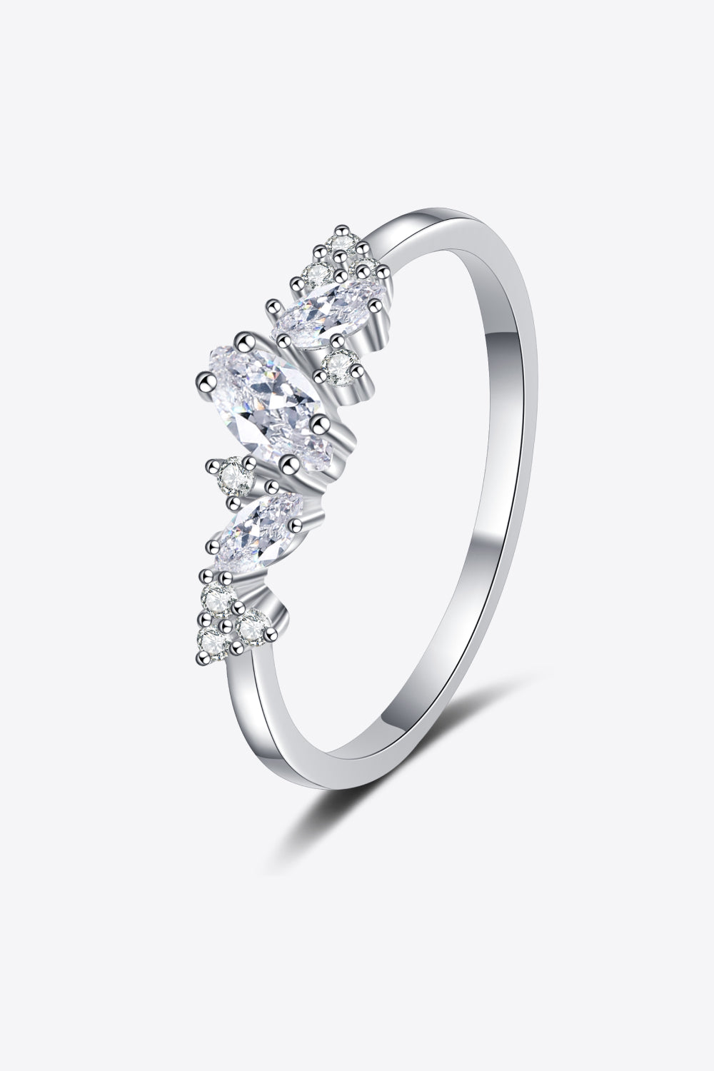 Adored Moissanite Rhodium-Plated Ring in Silver - women's ring