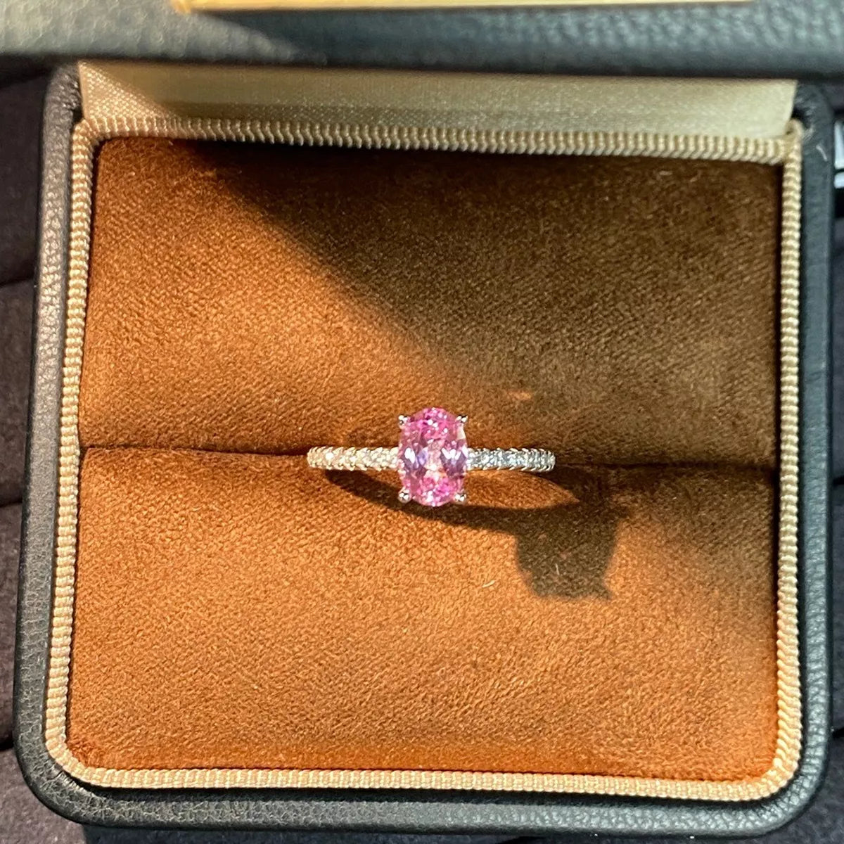 Sterling Silver Zircon Ring in Blush Pink - women's ring