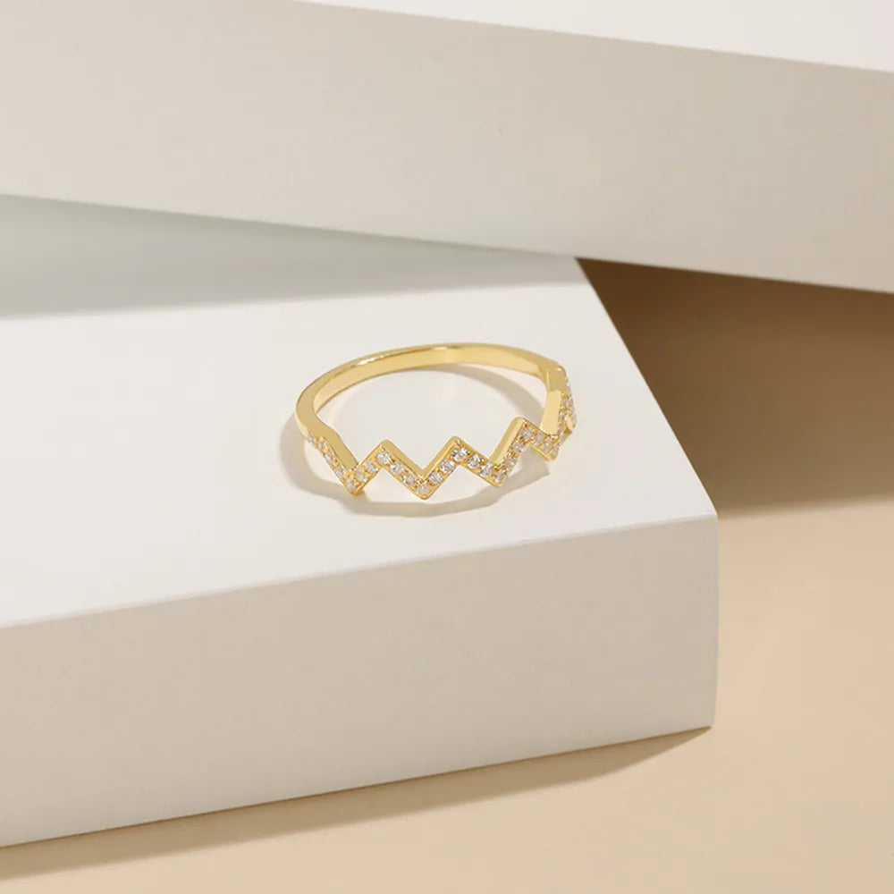 Wave Shape Sterling Silver Ring in Silver - women's ring