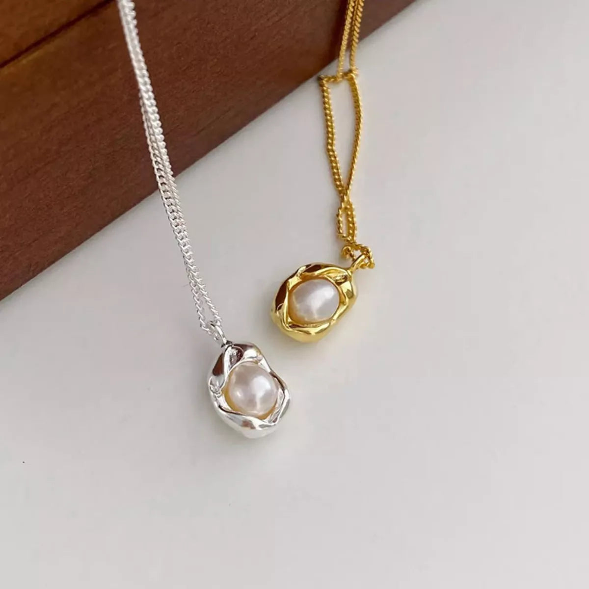 Pearl Sterling Silver Necklace in Silver - women's necklace