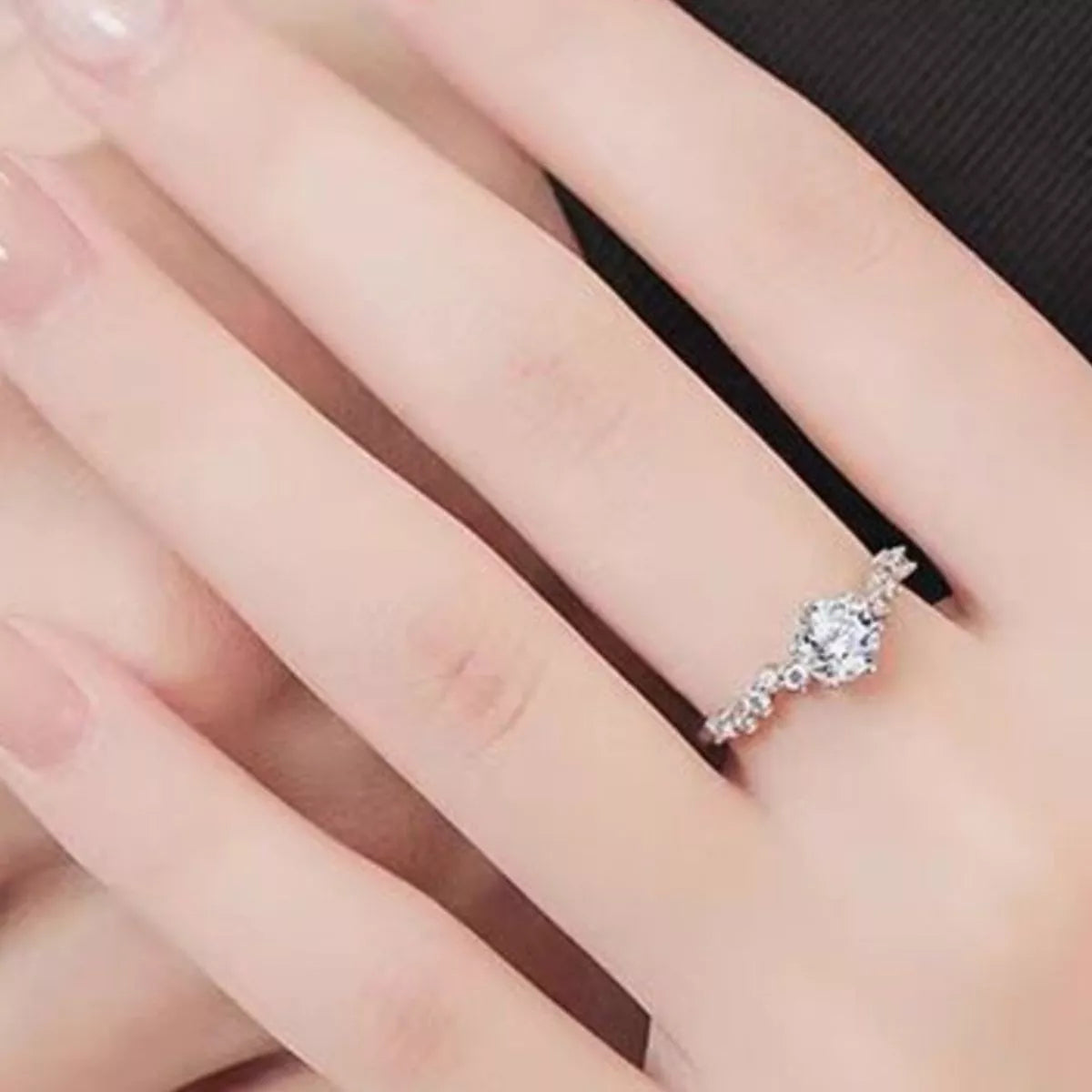 1 Carat Sterling Silver Moissanite Ring - alternate ring view