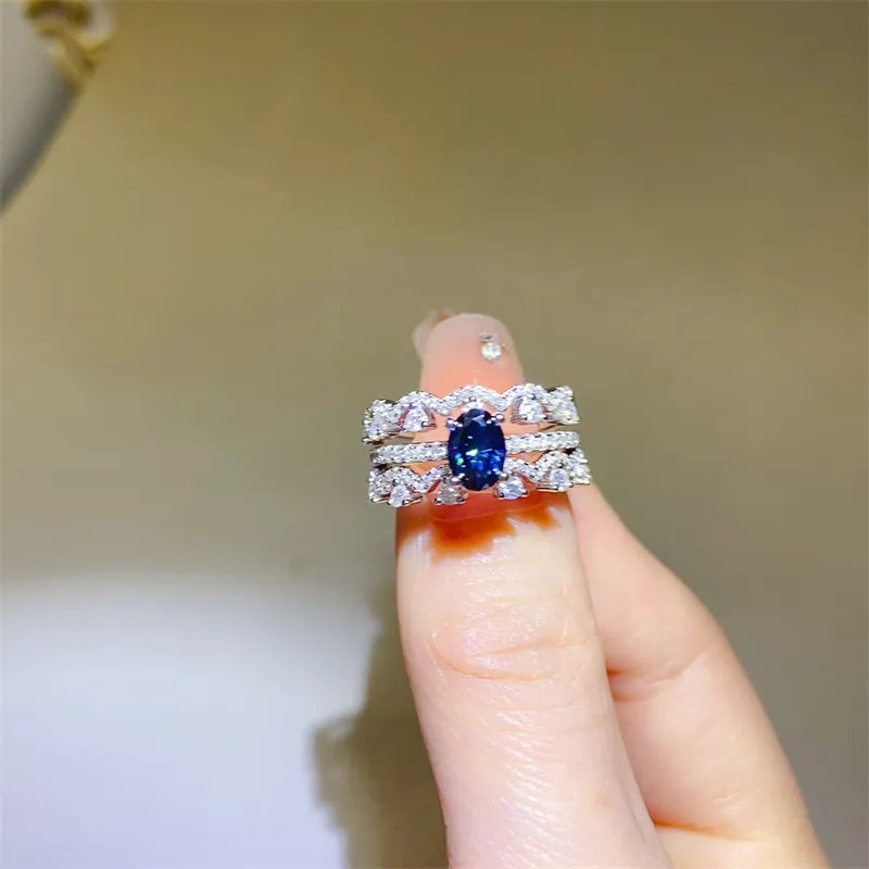 1 Carat Moissanite Sterling Silver Ring in Silver - women's ring