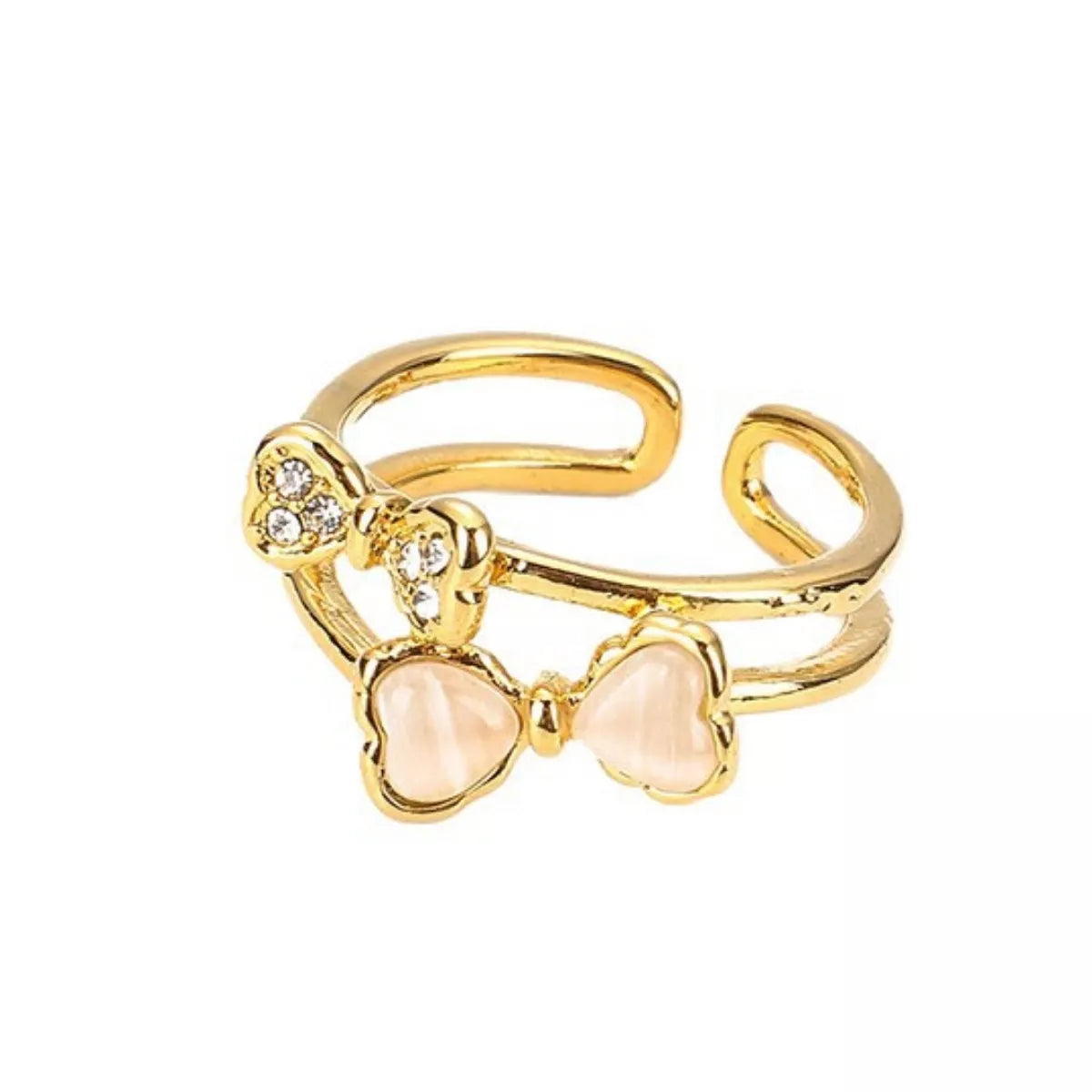18K Gold-Plated Bow Open Ring - alternate ring view