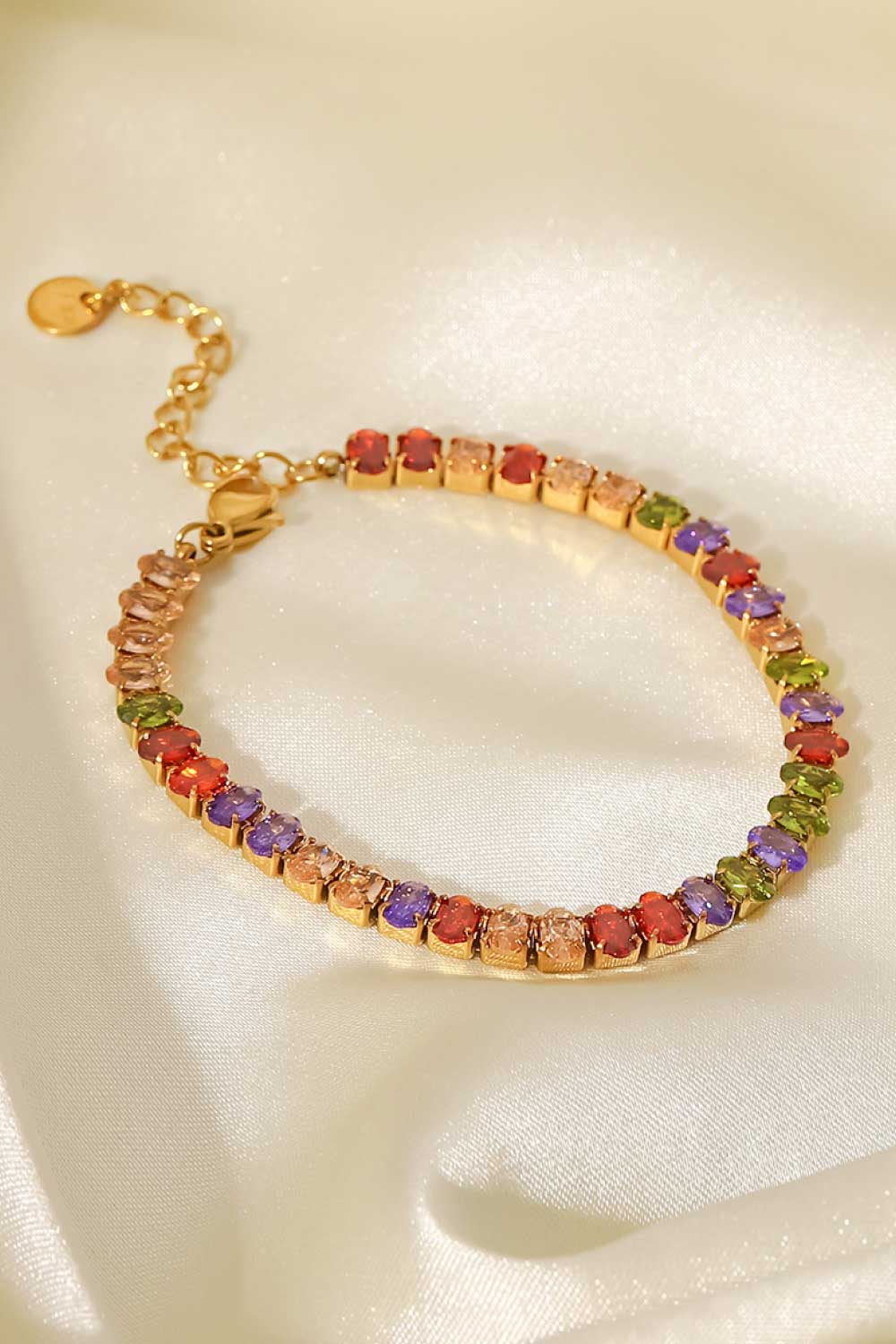 18K Gold-Plated Multicolored Zircon Bracelet - alternate jewelry view