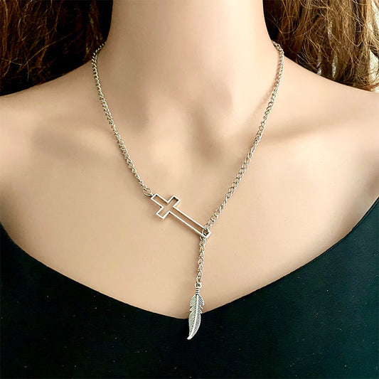 Cross Chain Necklace in Style A - women's chain necklace