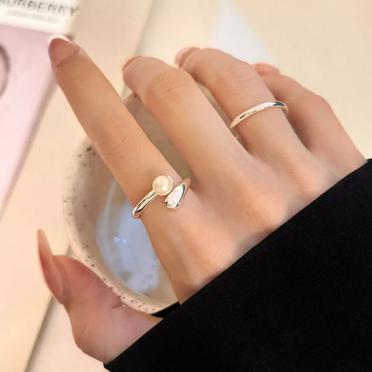 Sterling Silver Bypass Ring in Silver - women's ring