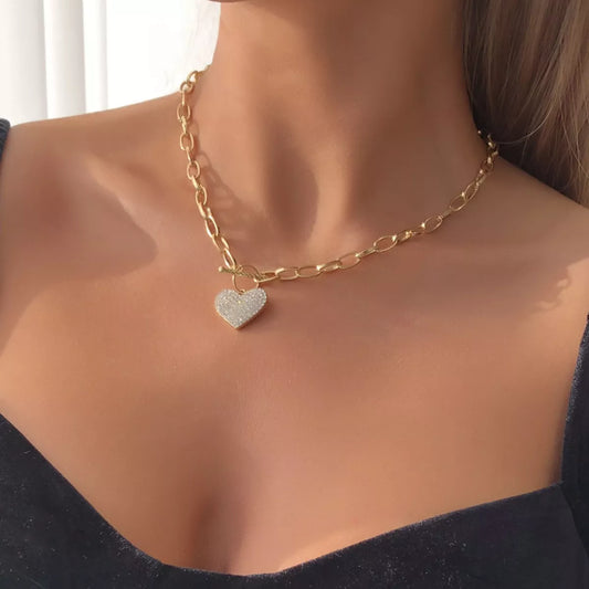 18K Gold-Plated Heart Pendant Necklace in Gold - women's pendant necklace