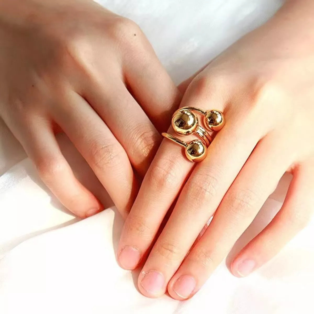 Multi Layered Ball Ring - alternate ring view