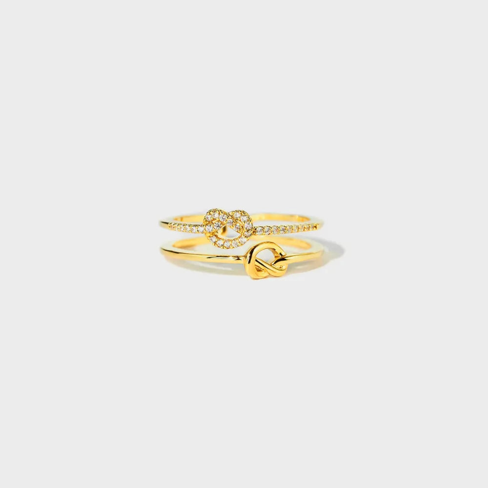 Sterling Silver Double-Layered Knot Ring - alternate ring view