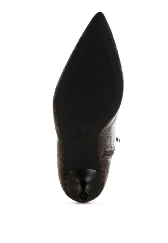 Print Kitten Heel Boots