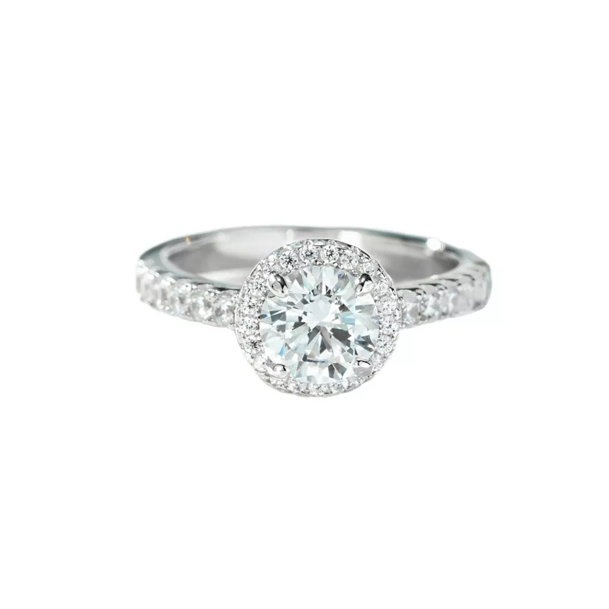 1 Carat Sterling Silver Moissanite Ring in Silver - women's ring