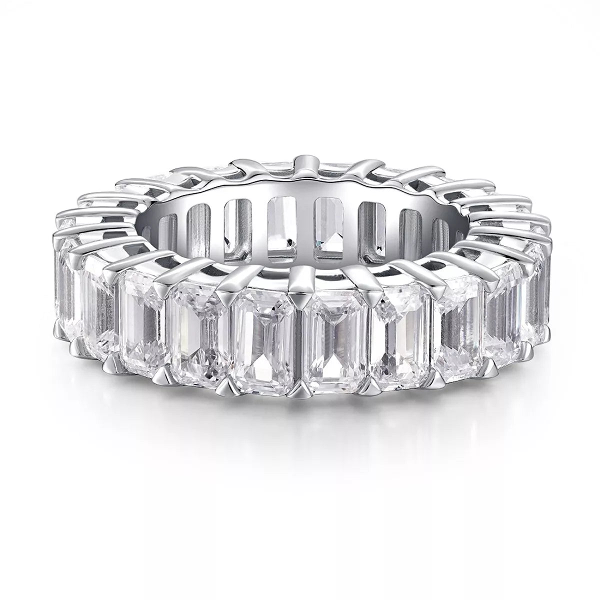 Sterling Silver Zircon Geometric Ring in Silver - women's ring