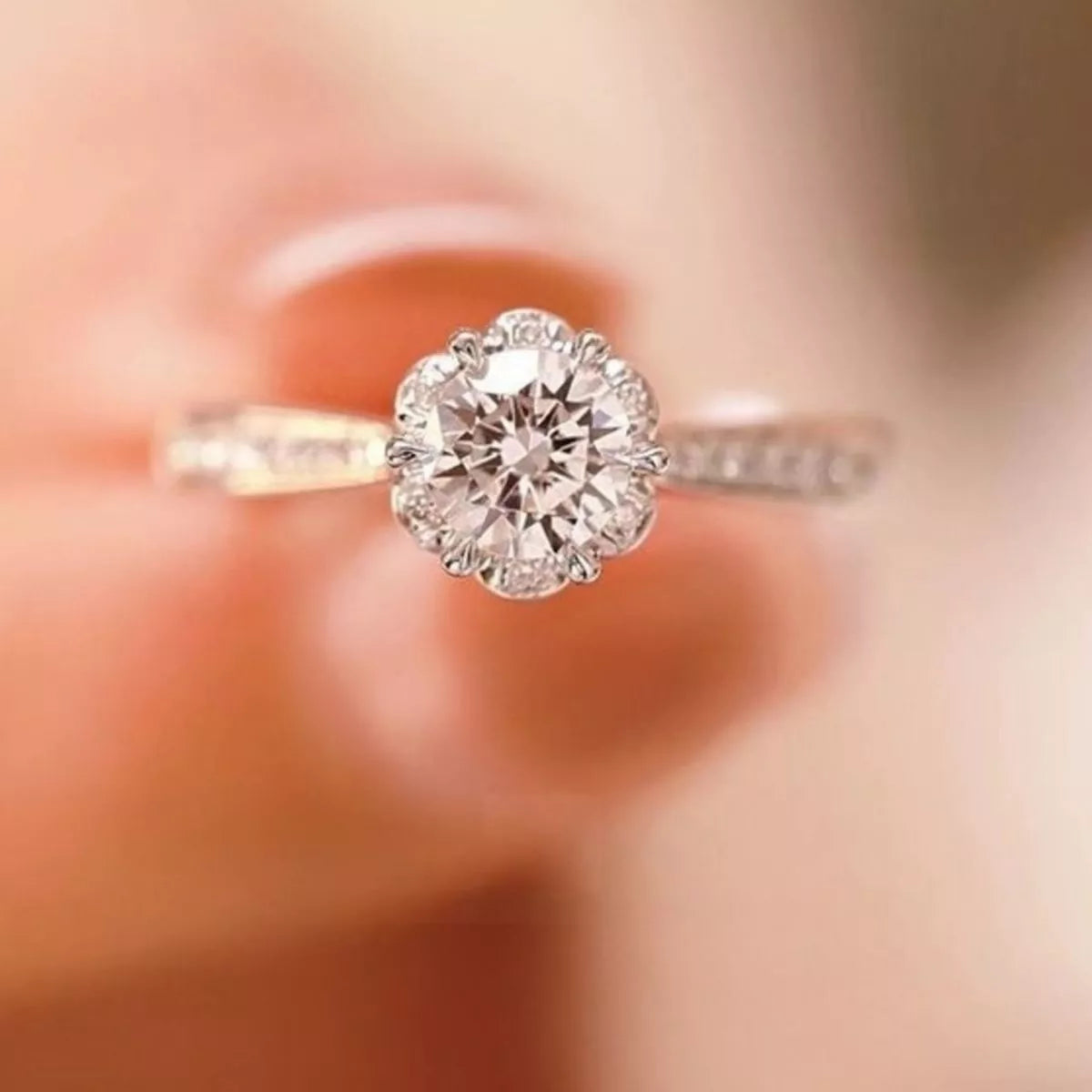 1 Carat Sterling Silver Moissanite Ring - alternate ring view