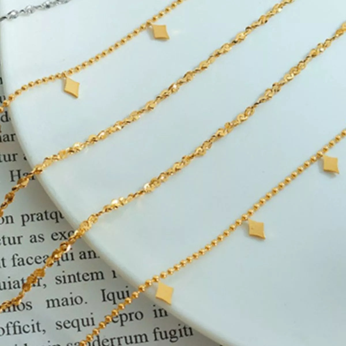 18K Gold-Plated Titanium Steel Layered Necklace - alternate necklace view