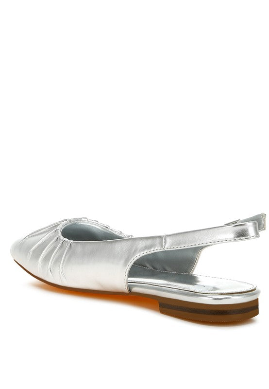 Metallic Flat Slingbacks