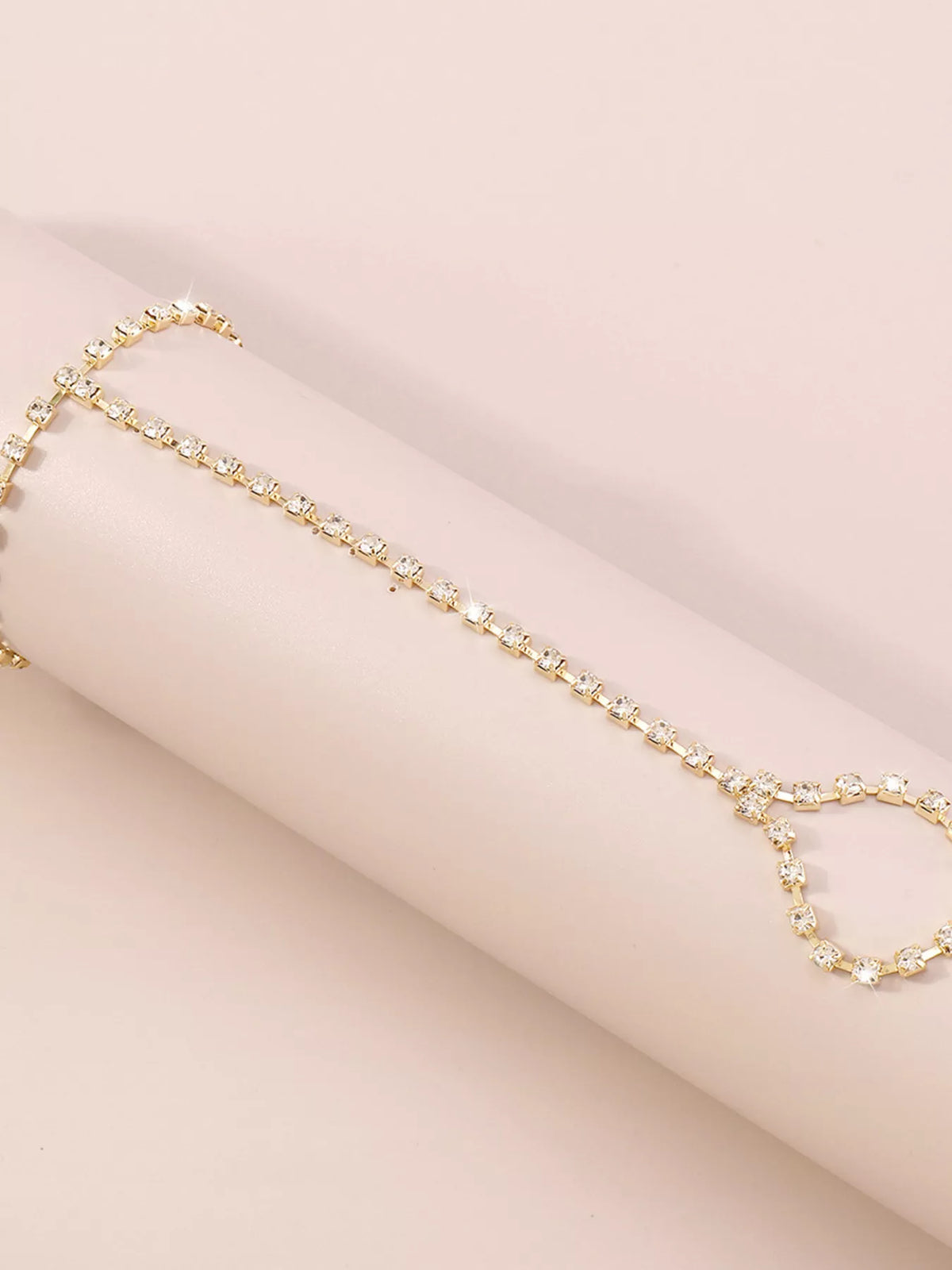 Alloy Rhinestone Bracelet with Ring - alternate jewelry view