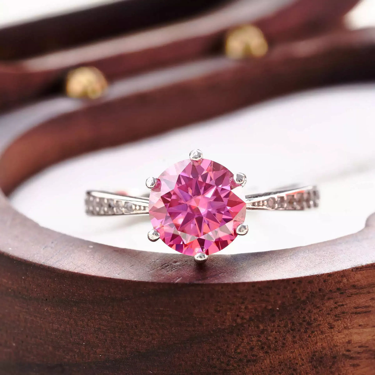 3 Carat Sterling Silver Moissanite Ring - alternate ring view