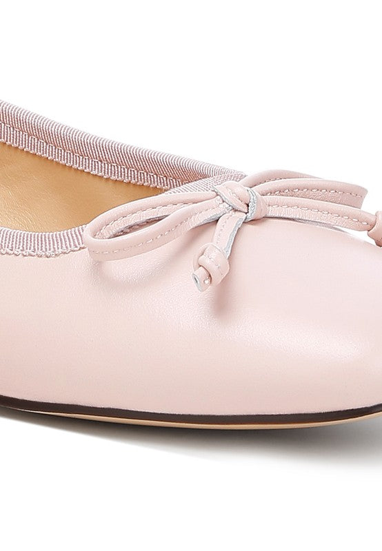 Square-Toe Bow Ballerinas