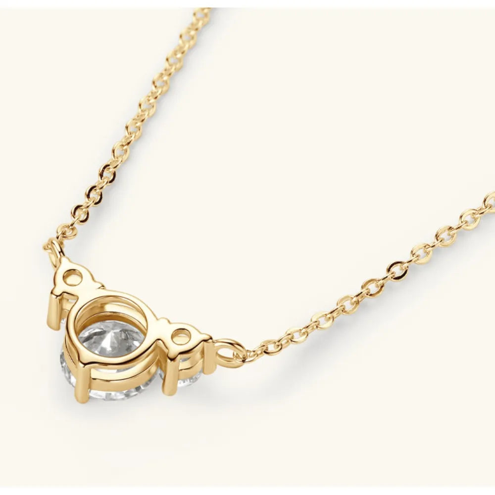 1.2 Carat Moissanite Sterling Silver Necklace - alternate necklace view