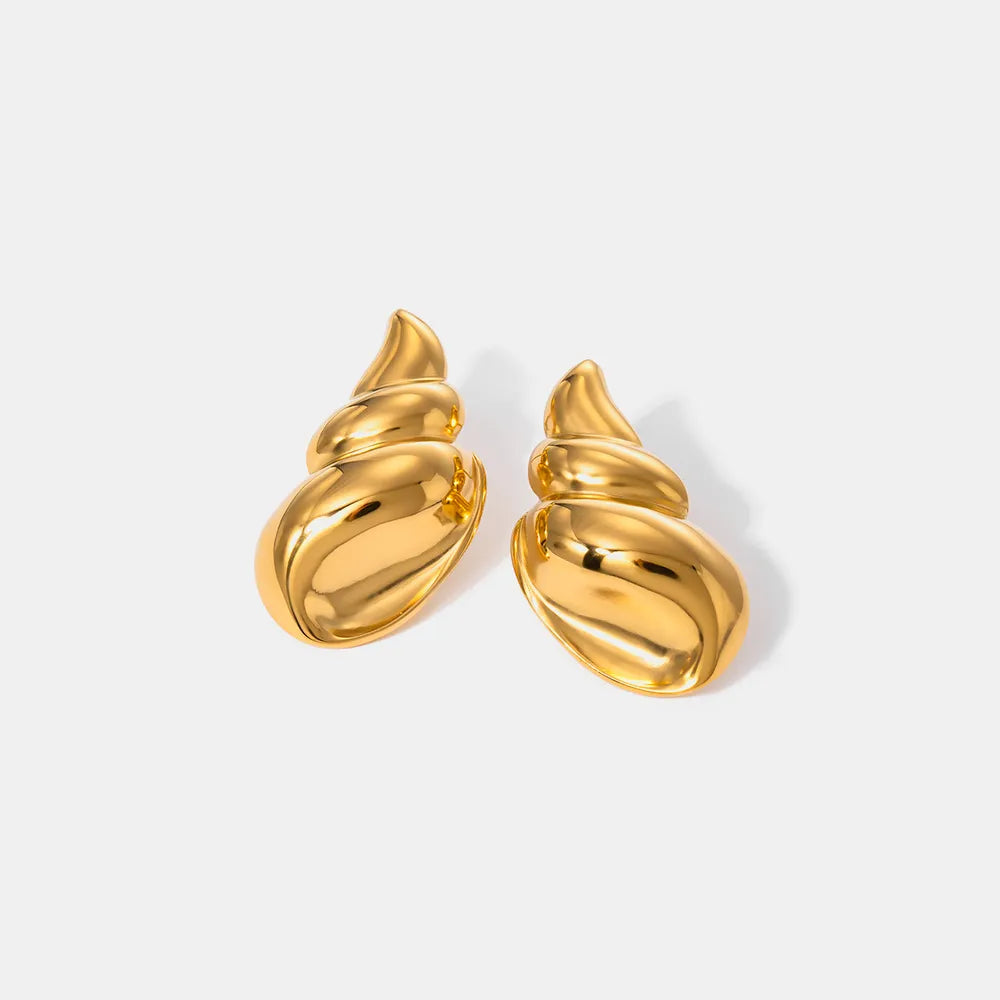 18K Gold-Plated Conch Earrings - alternate earring view