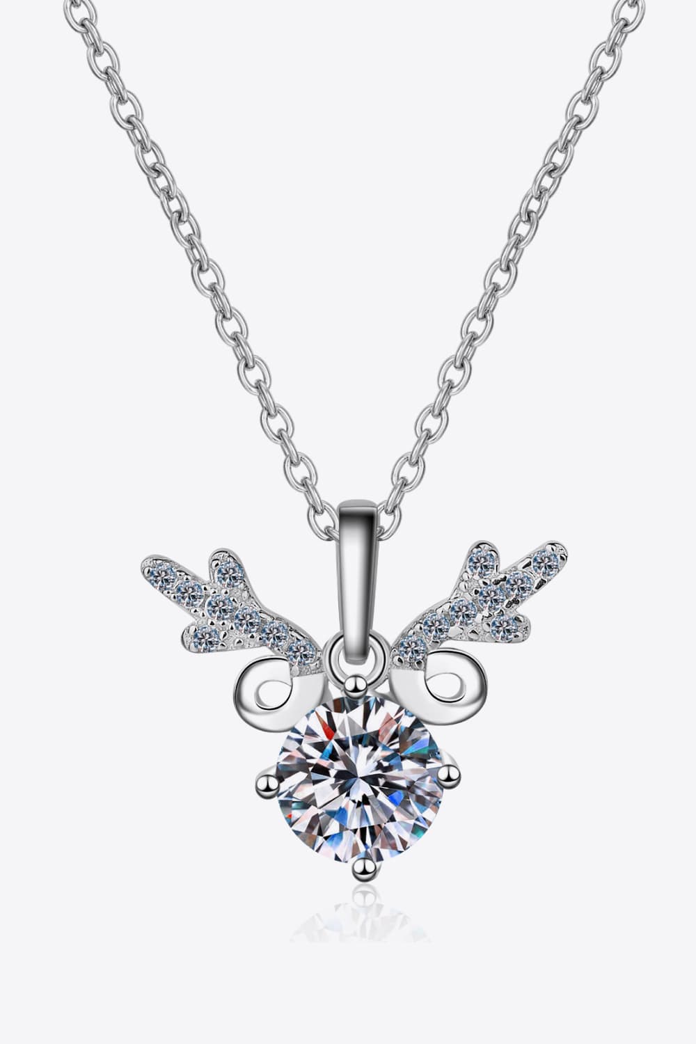 1 Carat Moissanite Sterling Silver Necklace - alternate necklace view