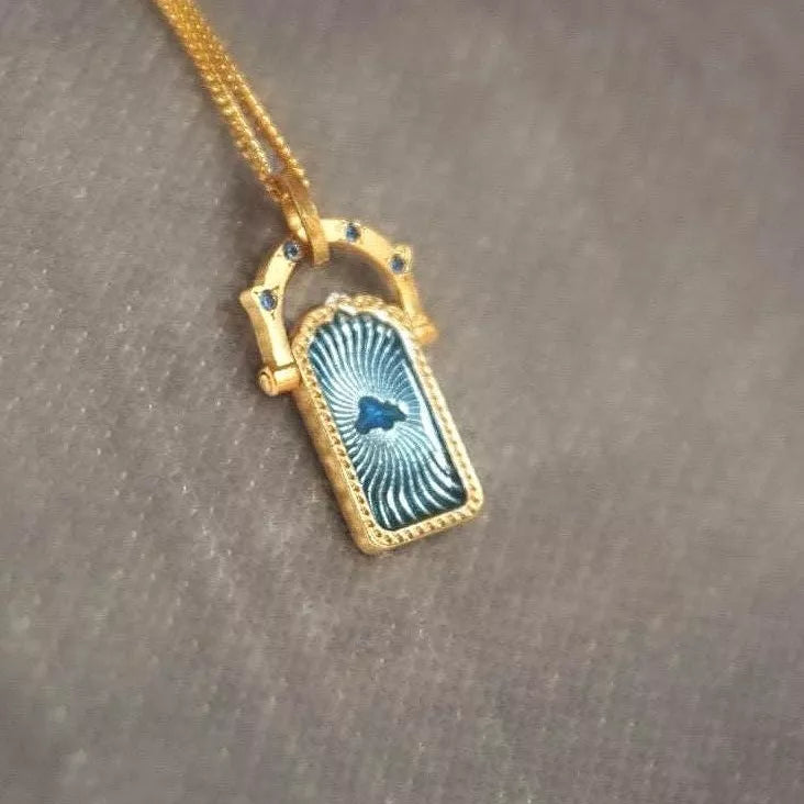 18K Gold-Plated Titanium Steel Pendant Necklace - alternate necklace view