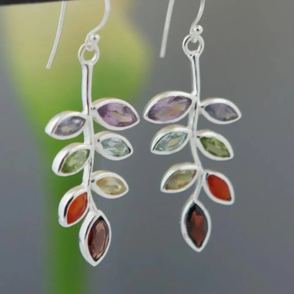 Leaf Shape Alloy Earrings - alternate earring view