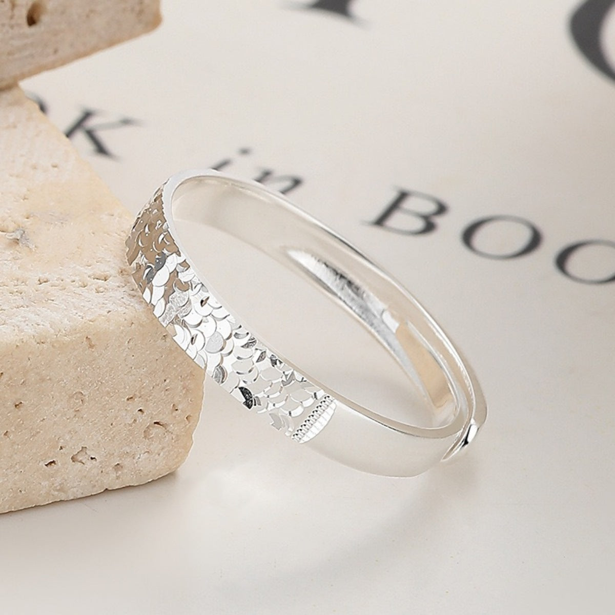 Sterling Silver Textured Ring - alternate ring view