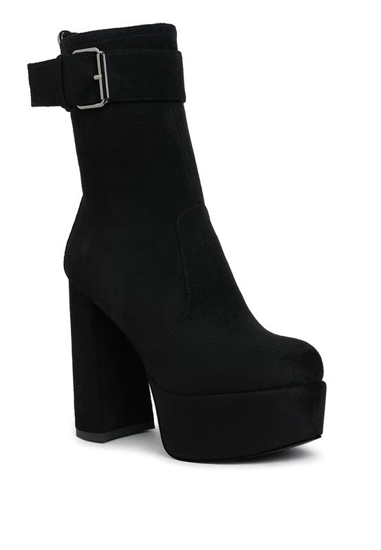 Flared Block Heel Boots