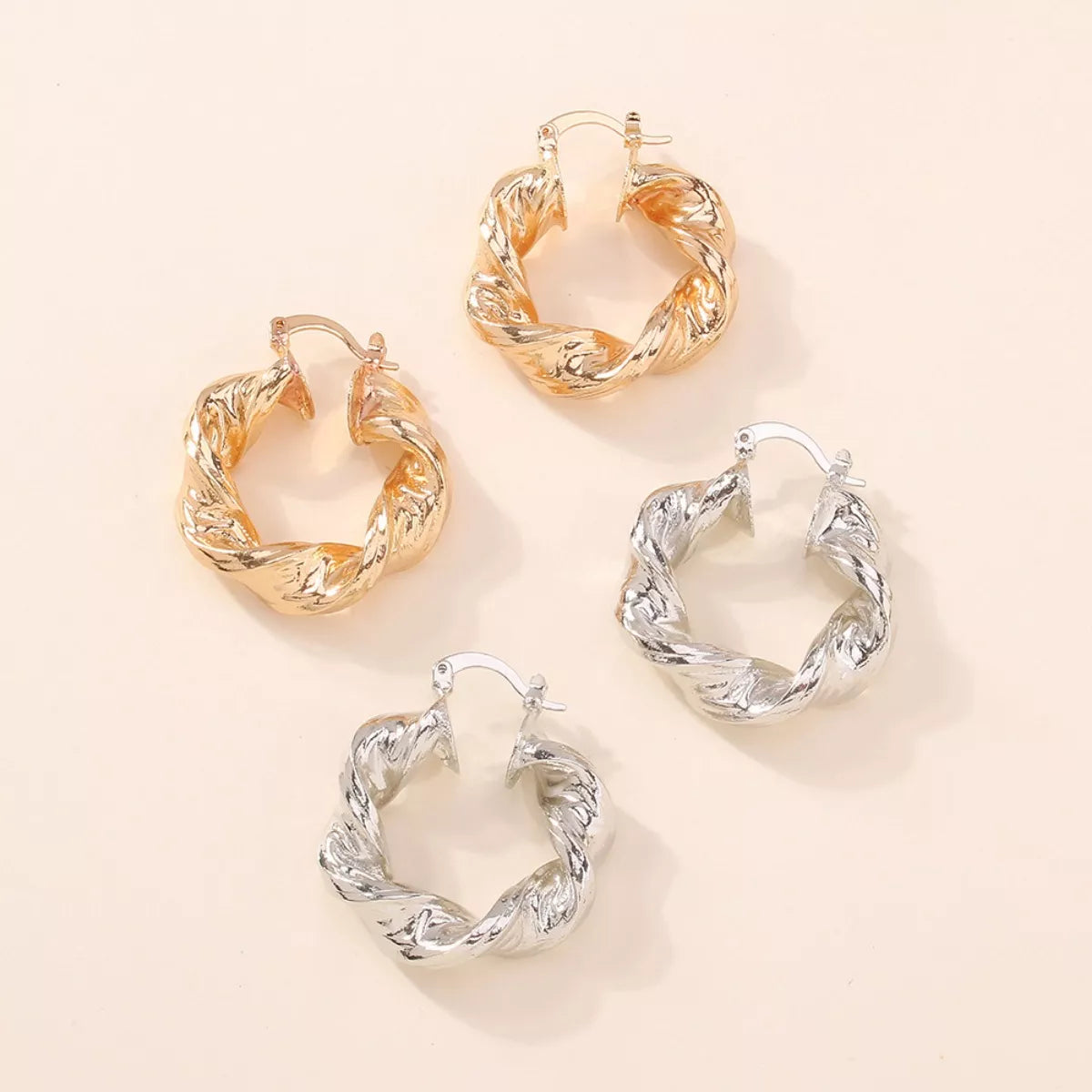 Textured Hoop Earrings - alternate earring view